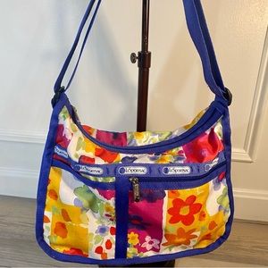 Lesportsac Bright Multicolor Floral Daisy Print  Zip-top Shoulder Bag